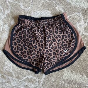 Nike Leopard Print Athletic Shorts - Brown and Black